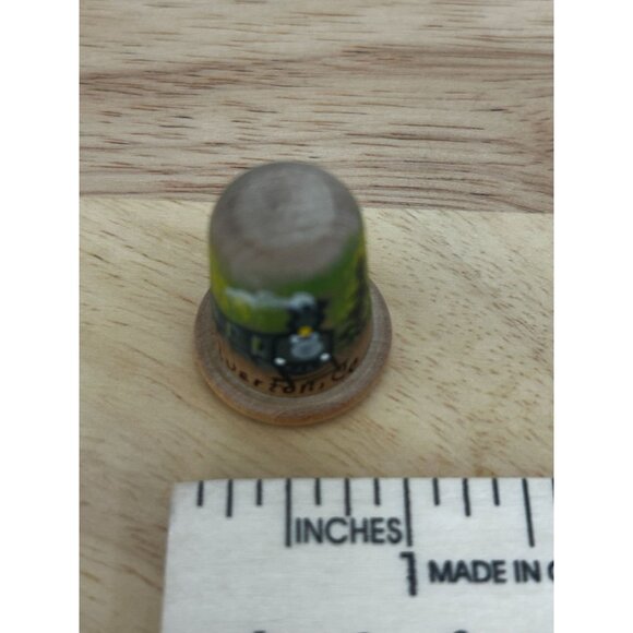 Hand-Painted Wooden Thimble With Train & Silverton CO Text - Picture 3 of 4